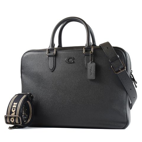 COACH 專櫃男款 GOTHAM 防刮手提/斜背二用公事包-黑色
