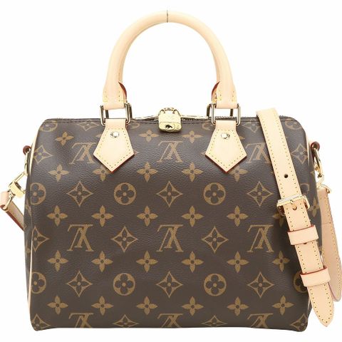Louis Vuitton LV路易威登 M46977 Speedy Bandouliere 25 經典帆布波士頓包(米棕)