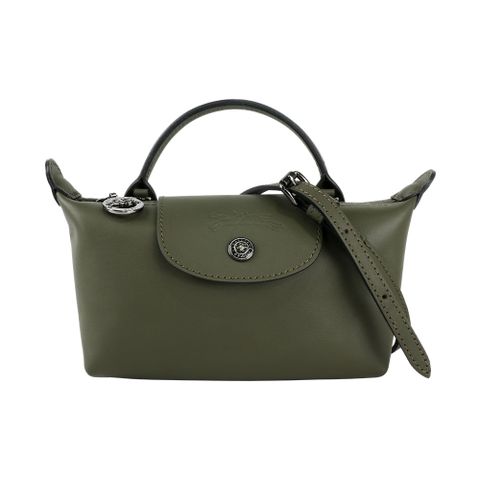 LONGCHAMP Le Pliage Xtra XS 小牛皮迷你二用包(冷杉綠色) 34205 987 549