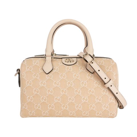 GUCCI GG 牛仔帆布二用波士頓包(淺米色) 772061 FAC8G 5701