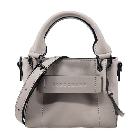 LONGCHAMP 3D系列小牛皮手提/斜背兩用包(迷你/土褐)