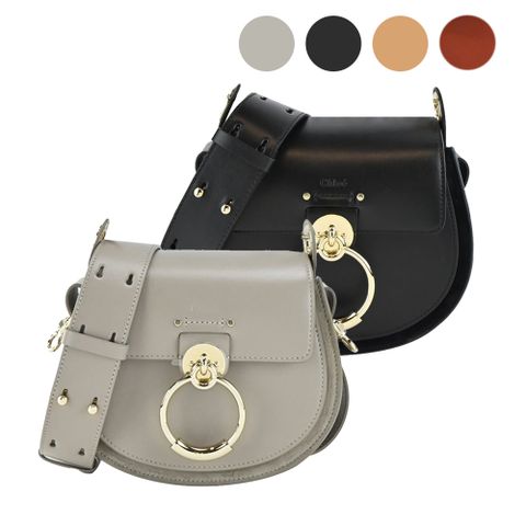 Chloe TESS亮面小牛皮拼接翻蓋肩背/斜背包(多色選)