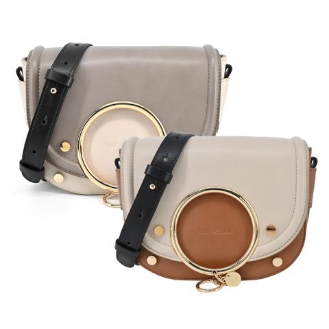 SEE BY CHLOE MARA 粒面牛皮翻蓋斜背包(多色選)