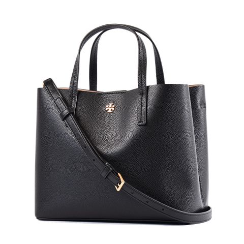 TORY BURCH BLAKE 荔枝紋手提/斜背二用托特包-黑色/小