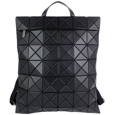 ISSEY MIYAKE 三宅一生 BAOBAO 黑色皮紋方格6x7拉鍊後背包