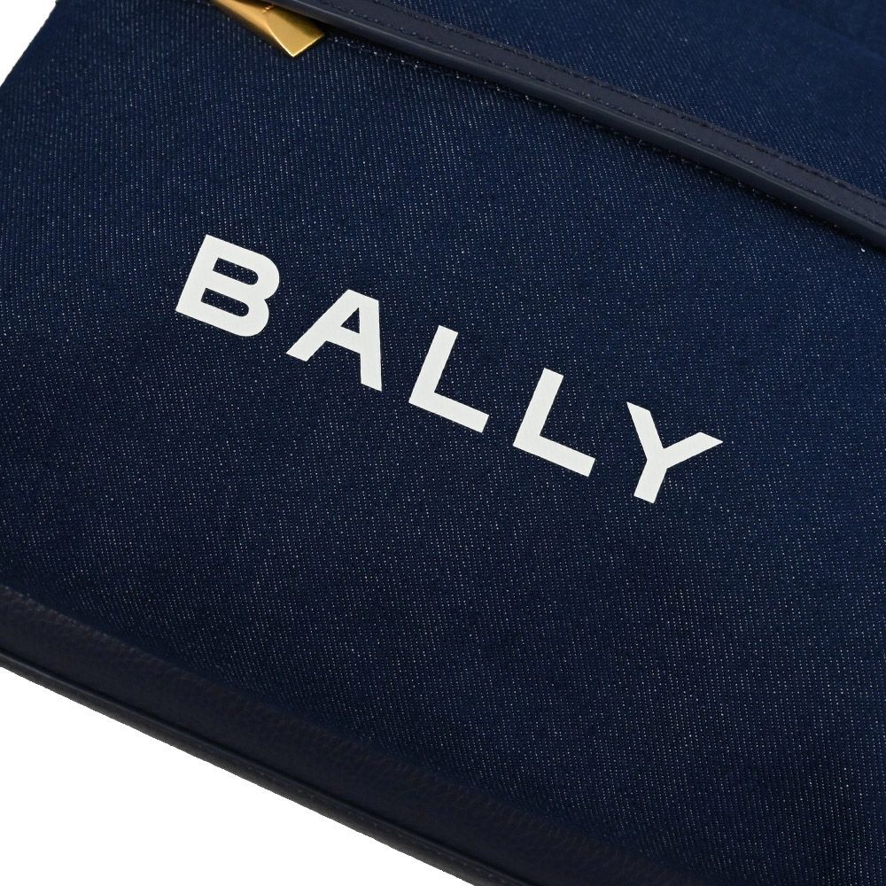 BALLY TRECK 簡約燙印LOGO帆布商旅大後背包.牛仔藍