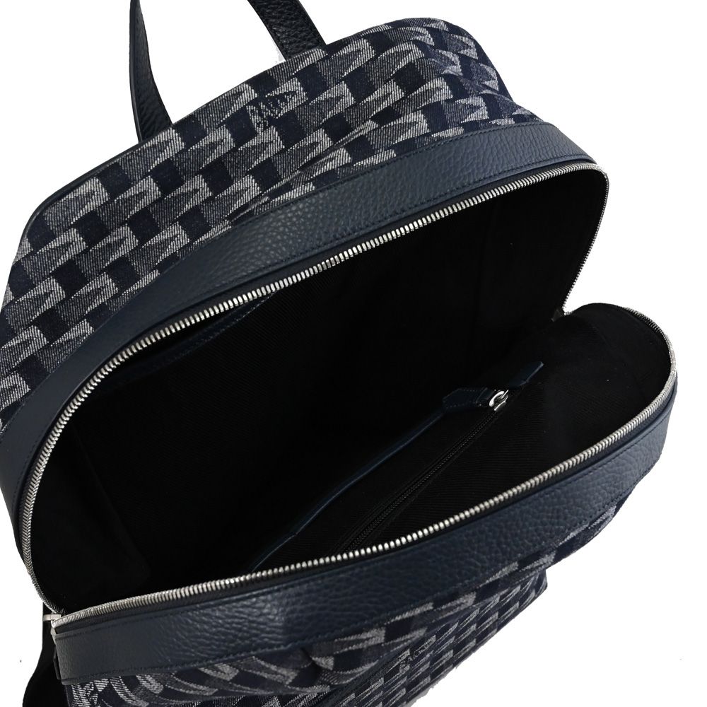 BALLY BORD TREKK 幾何LOGO緹花商旅拉鍊後背包.午夜藍