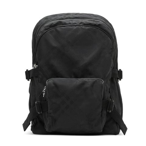 BURBERRY格紋提花後背包(黑色)