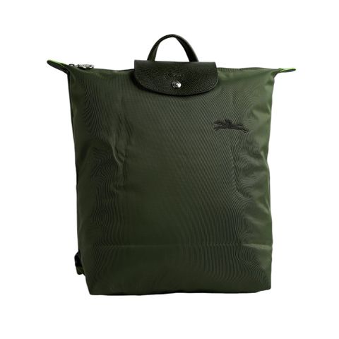 LONGCHAMP Le Pliage M 再生帆布中型折疊後背包(森林綠) 10284 919 479