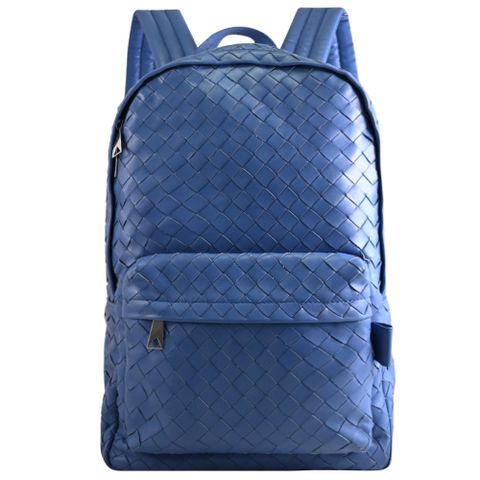 BOTTEGA VENETA 730732 經典編織雙拉鍊大容量後背包.淺藍