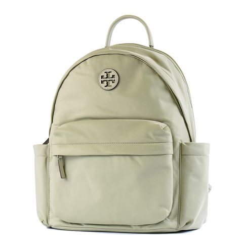 TORY BURCH 高密度尼龍雙側置物拉鍊後背包-橄欖綠
