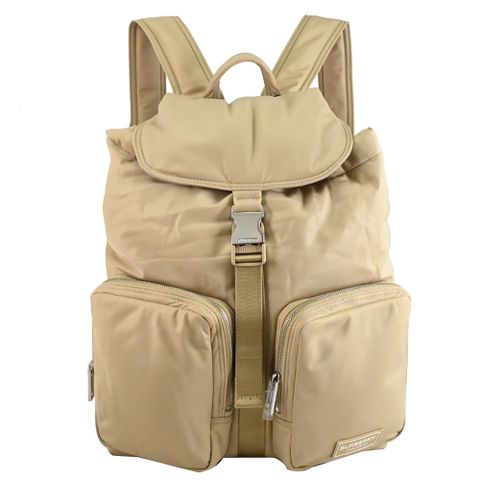 BURBERRY 8104489 Rucksack 品牌LOGO尼龍大容量雙肩後背包.卡其
