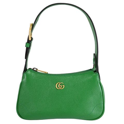 GUCCI 古馳 Aphrodite 金屬LOGO肩背拉鍊小包.綠
