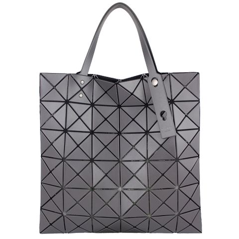ISSEY MIYAKE 三宅一生 BAOBAO 灰皮紋方格6x6側肩/手提包
