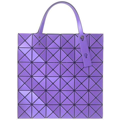 ISSEY MIYAKE 三宅一生 BAOBAO 螢光紫色皮紋方格6x6側肩/手提包