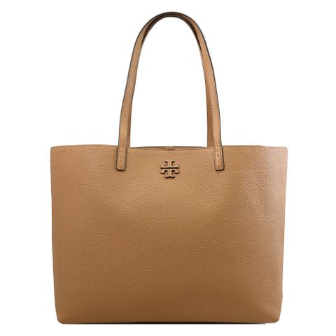 TORY BURCH 152221 Mcgraw 荔枝皮革肩背大托特包.淺咖