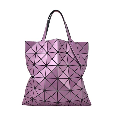 ISSEY MIYAKE 三宅一生 BAOBAO 6x6金屬感雙色手提包-粉X紅