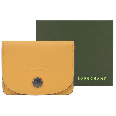 LONGCHAMP LE PLIAGE XTRA系列牛皮翻蓋名片夾(蜜糖)