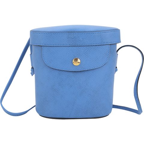 LONGCHAMP EPURE 壓紋牛皮迷你斜背化妝箱包(藍色)