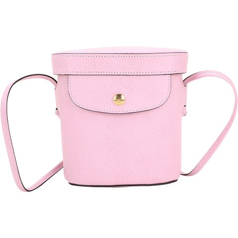 LONGCHAMP EPURE 壓紋牛皮迷你斜背化妝箱包(粉紫色)