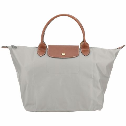 LONGCHAMP Le pliage 中型 短提把摺疊水餃包(斑鳩灰)