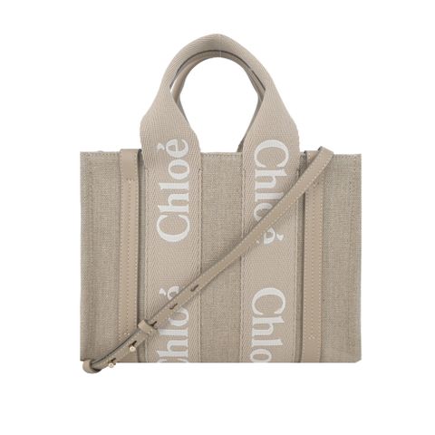 Chloe Woody tote bag 新款帆布兩用托特包(小號/淺褐)