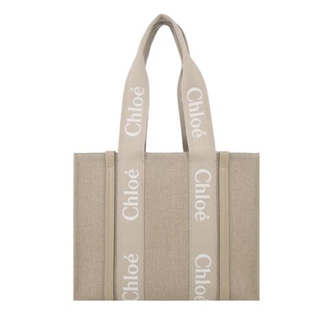 Chloe Woody tote bag帆布托特包(中號/淺褐)
