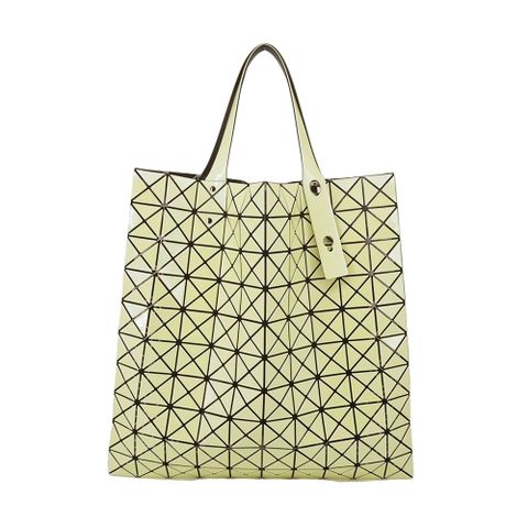 ISSEY MIYAKE 三宅一生 BAOBAOPRISM 10x10金屬漆面托特包-淺黃色