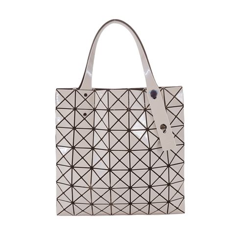 ISSEY MIYAKE 三宅一生 BAOBAOPRISM 7x7金屬漆面手提包-灰褐色