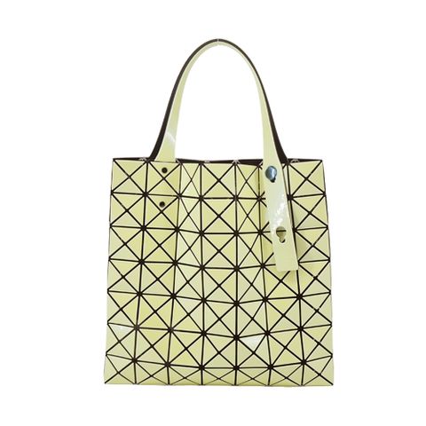 ISSEY MIYAKE 三宅一生 BAOBAOPRISM 7x7金屬漆面手提包-淺黃色