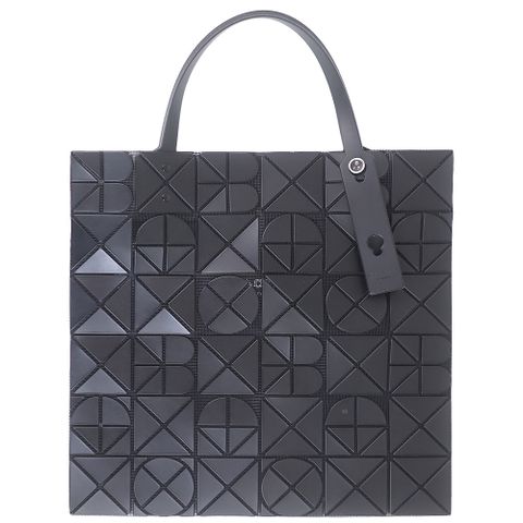 ISSEY MIYAKE 三宅一生 BAOBAO 黑皮紋字母方格6x6側肩/手提包