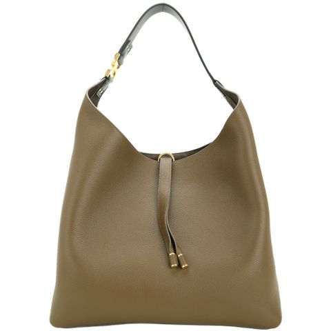 CHLOE 蔻依 Marcie Hobo 荔紋牛皮肩背流浪包(墨綠)
