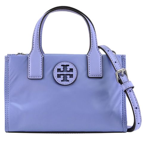 TORY BURCH 164351 ELLA 尼龍皮革邊飾迷你兩用包.淺藍