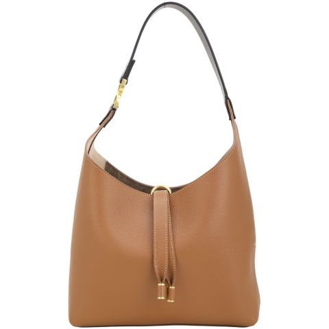 CHLOE 蔻依 小型 Marcie Hobo 荔紋牛皮肩背流浪包(棕色)