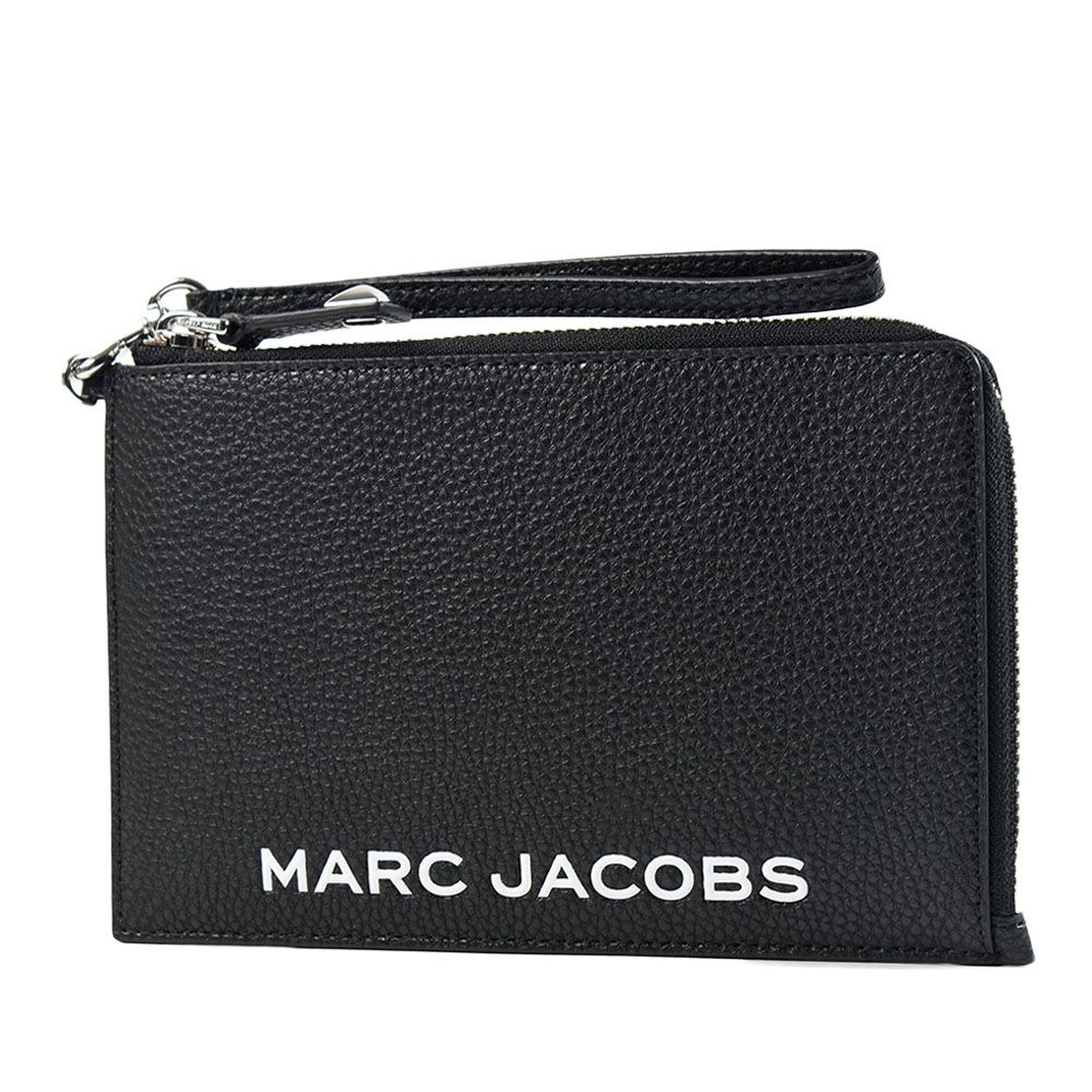 MARC JACOBS 荔枝紋牛皮L型拉鍊手掛大手拿包-黑色