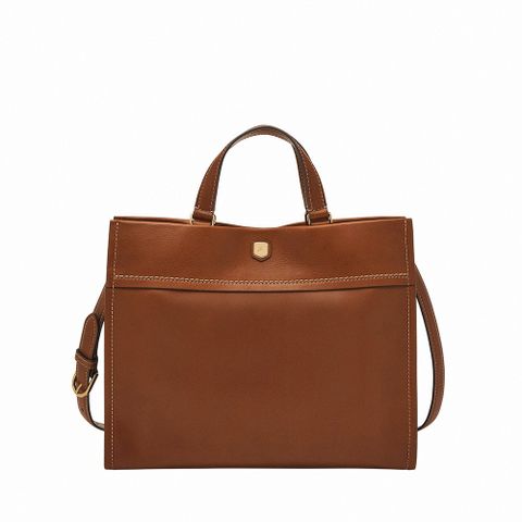 FOSSIL Taryn 真皮斜背方包-咖啡色鉚釘 ZB1963200