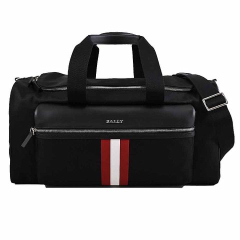 BALLY 6310096 TACSON 經典條紋手提兩用大容量旅行袋.黑