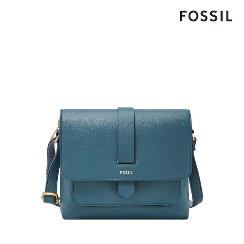 FOSSIL Kinley 真皮翻蓋方包-藍色 ZB7878106