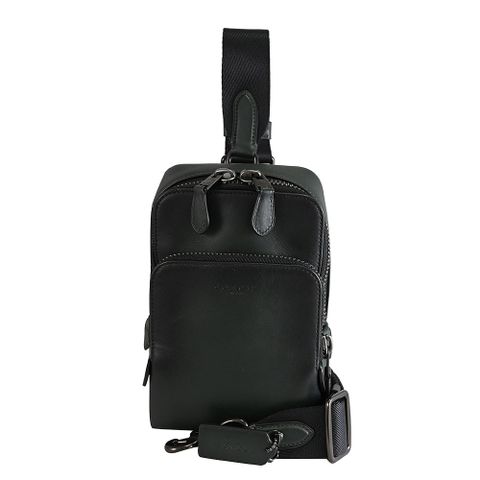 COACH CM371 Gotham 壓印LOGO單肩胸口/後背包.深綠