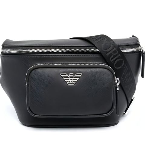 EMPORIO ARMANI 休閒日常腰包 黑色男款包包