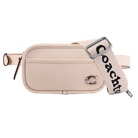 COACH CK114 Coachtopia 經典兩用雙背帶斜背包/腰包.淺褐