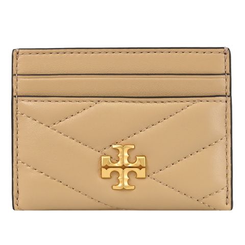 TORY BURCH 90345 經典LOGO絎縫隨身卡片夾.沙色