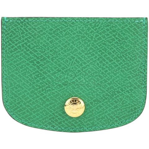LONGCHAMP EPURE 奔馬壓印LOGO牛皮萬用卡片夾(綠色)