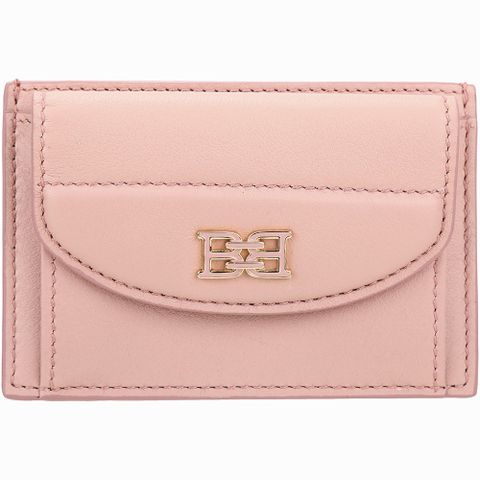 BALLY Belky 品牌字母壓紋牛皮卡片夾/零錢包(粉色)