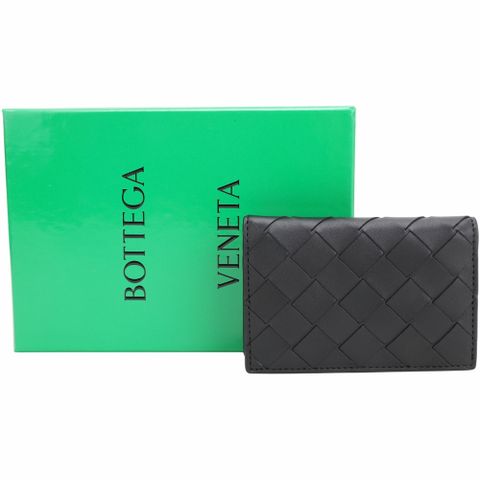 BOTTEGA VENETA 寶緹嘉 Intrecciato 編織牛皮直式6卡萬用卡片夾(黑色)