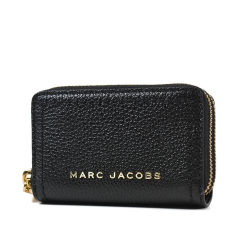 MARC JACOBS 荔枝紋雙層拉鏈零錢包-黑色