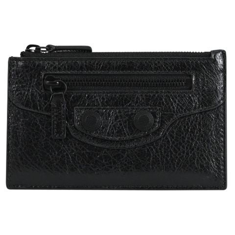 BALENCIAGA 巴黎世家 764329 Le Cagole 揉製小羊皮零錢卡包.黑