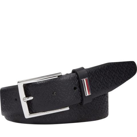 TOMMY HILFIGER BUSINESS 3.5 MONOGRAM BELT 黑色男款配件