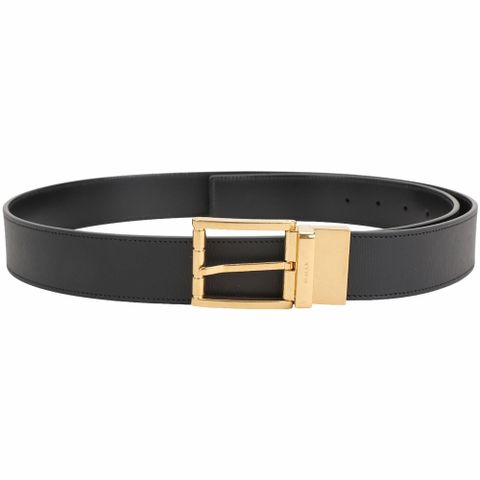 BALLY ASTORY 方型可翻轉金釦雙面牛皮腰帶(110CM/黑色)
