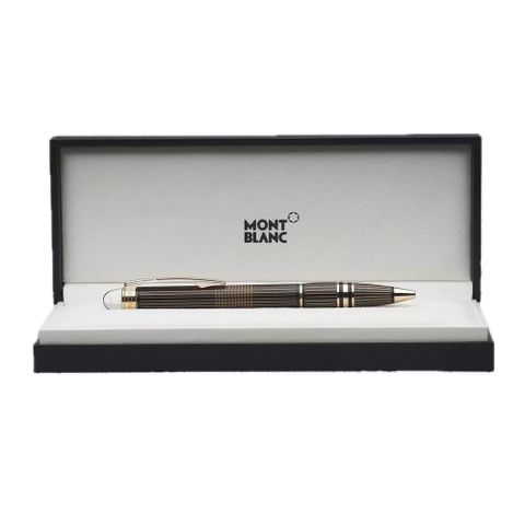 【MontBlanc 萬寶龍】飄浮系列 玫瑰金線條格紋原子筆